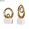 Gold Plated Endless Chain Abstract Artwork Ceramic Statue Desk Decoration Ornaments Chain Sculpture Room Aesthetics Decor