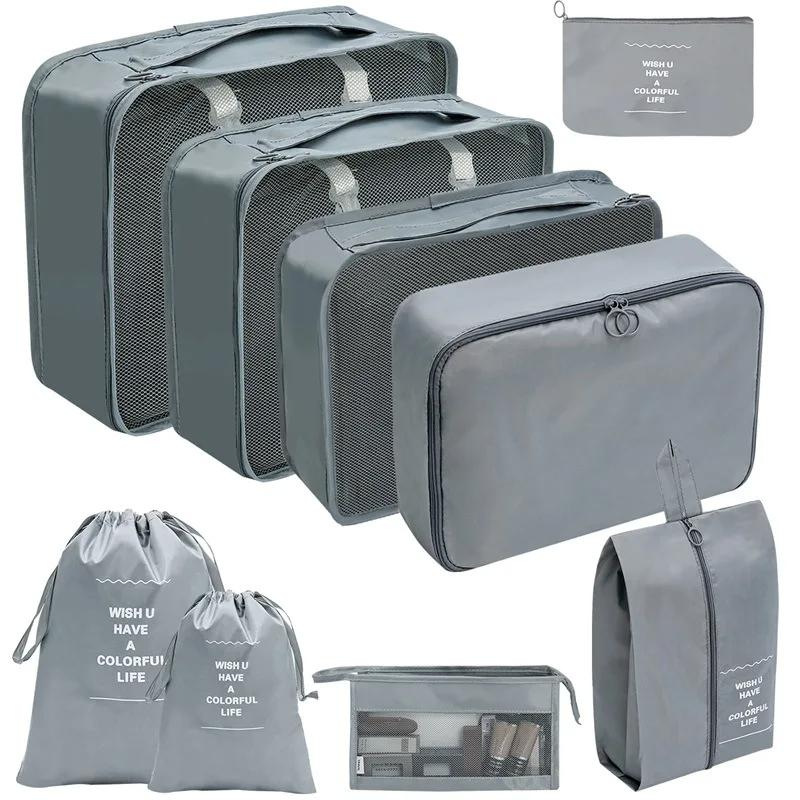 Travel Organizer Storage Bags Suitcase Packing Cubes Set Cases Portable Luggage Clothes Shoe Tidy Pouch Folding