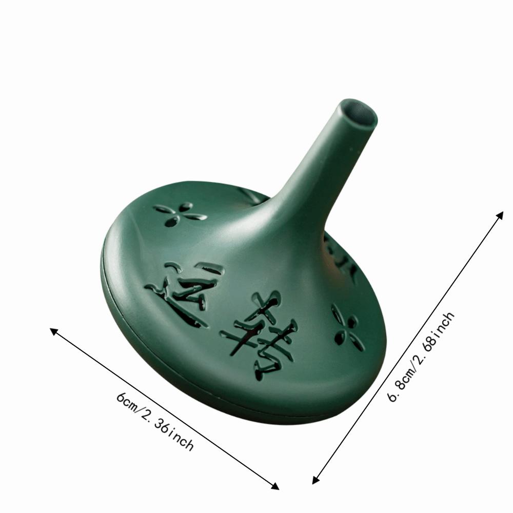 Chinese-style Retro Conical Gyroscope Incense Burner Zinc Alloy Openwork Calligraphy Censer Mini Removable