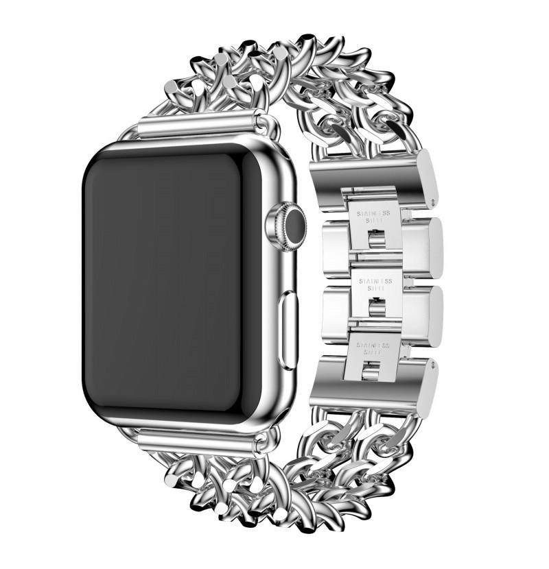 Steel Wrist Watch Band for Apple Watch Series 10 46mm/Ultra 2 Ultra 49mm/9 8 7 45mm/SE (2023) SE (2022) SE 6 5 4 44mm/3 2 1 42mm