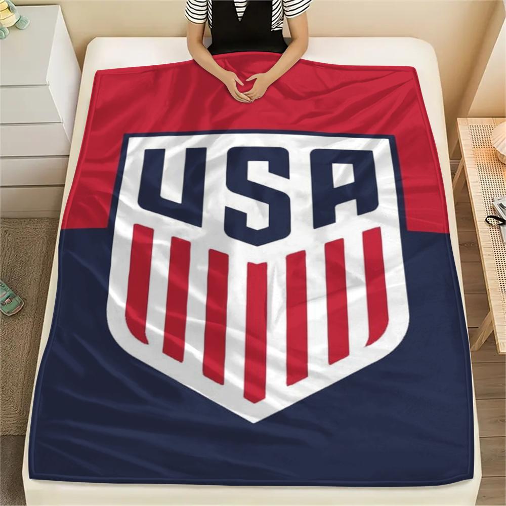 1Pc USWNT Print Flannel Blanket, High quality Comfortable for All Seasons, Home Decor, Warmth and Comfort, Perfect for Christmas GiftS
