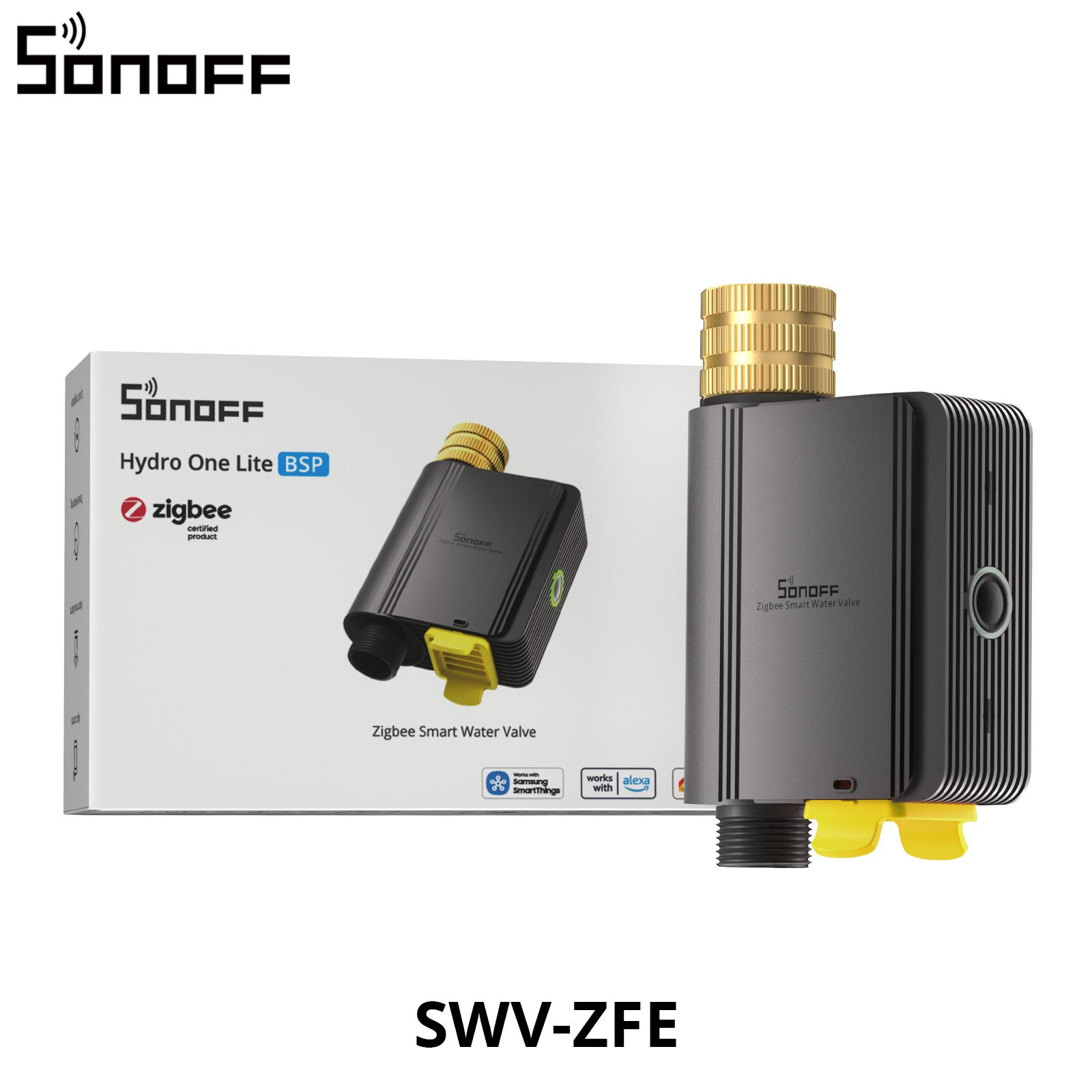 SONOFF SWV-ZFE EU Hydro Series Hydro ONE Zigbee Smart Water Valve With Flow Meter Brass Water Inlet Abnormal Alert Apple Home SWV-ZFE