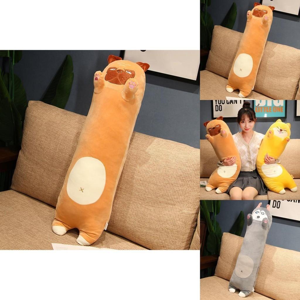 Süßer Cartoon Shiba Inu Husky Langes Kuschelkissen Weiches Plüsch Hundebett Kissen Für Mädchen Geschenk 70cm 90cm 1,1m