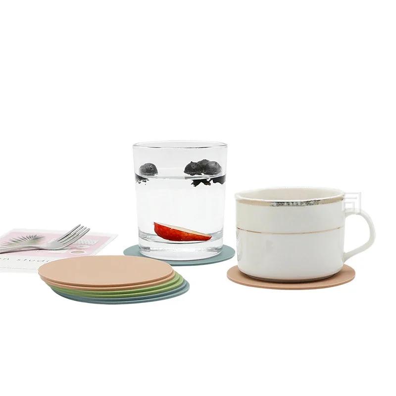 1pcs Silicone coaster and bowl mat Morandi color Nordic styleBeverage Coaster Mat Glass Hotware Decoration Tray Silicone