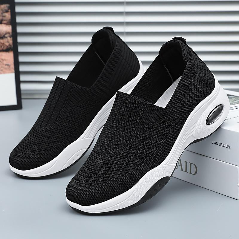 Shoes Women's shoes Versatile one-pedal lazy shoes Large size single shoes Soft sole casual shoes Breathable fly-woven mesh shoes