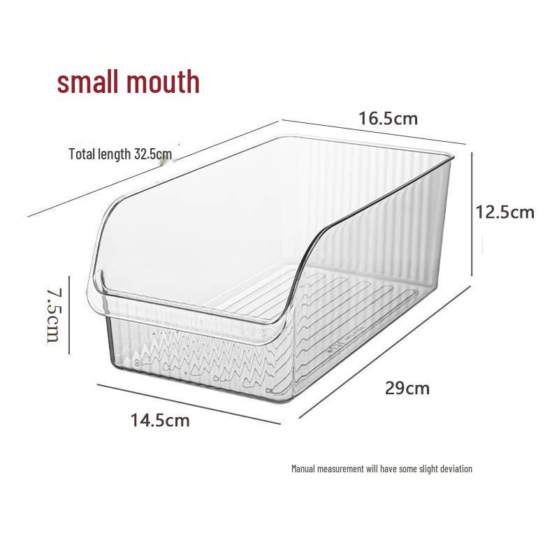 Transparent Small Slanted Refrigerator Storage Basket for Food-Grade Kitchen and Freezer Organization