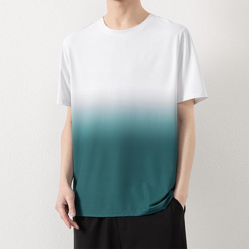 Men's Gradient Print T-Shirt - Casual, Stylish & Breathable