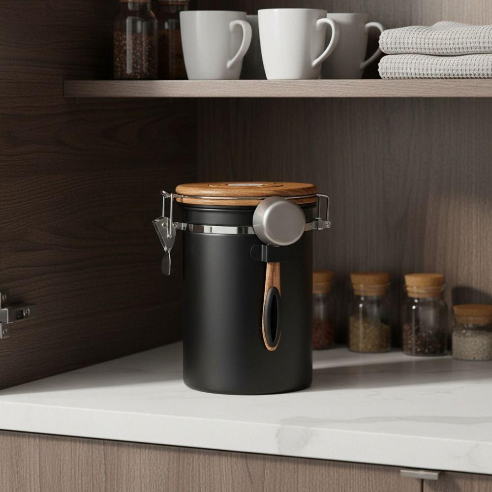304 Edelstahl Kaffee Bohnen Vakuumversiegelter Behälter Luftdichter Teeblatt Dose Gewürze