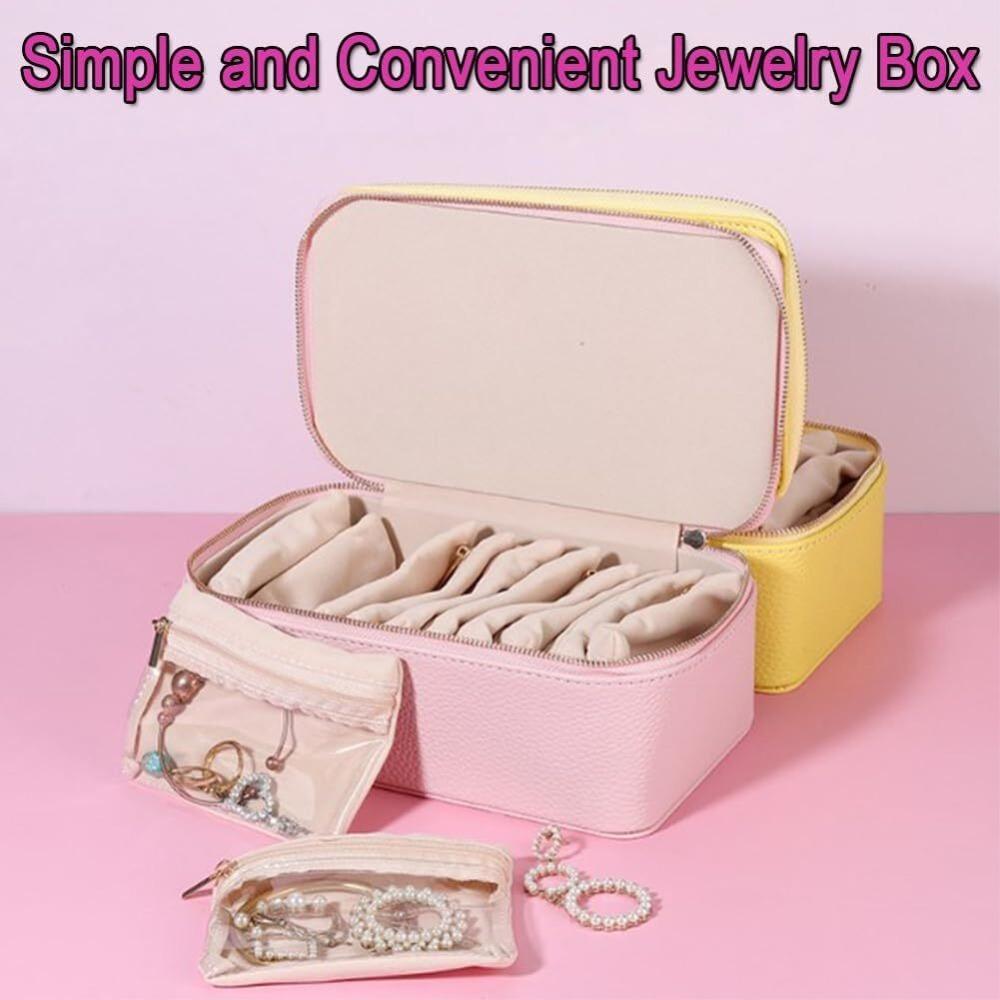 PU Leather Travel Jewelry Box Large Capacity Small Item Storage Box Jewelry Storage Box