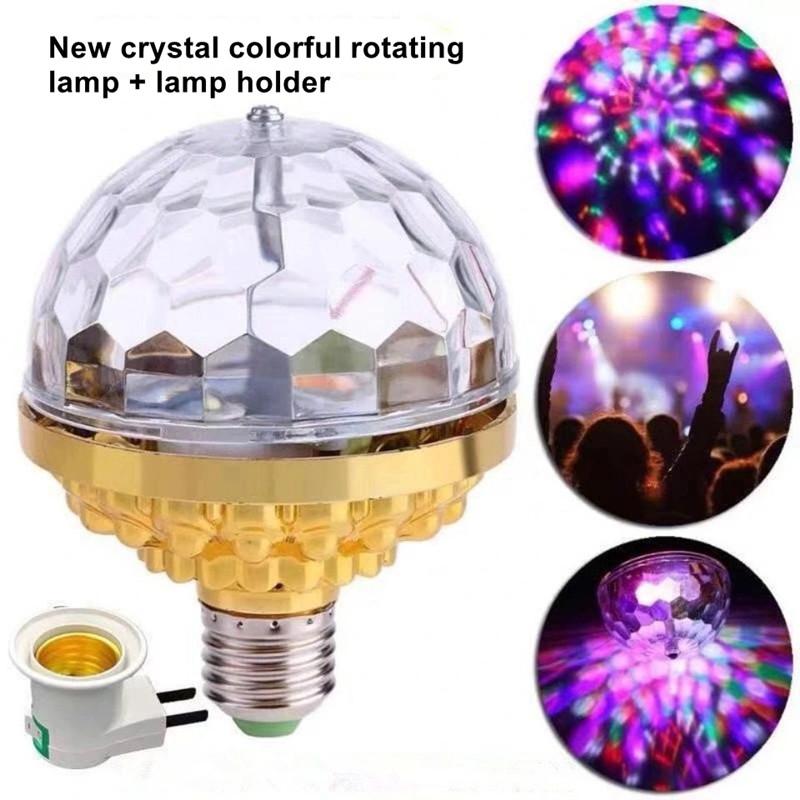 Colorful E27 Rotating Atmosphere 360 Magic Ball Bulb Aautomatic Stage Effect LED Lamp Night Light For DJ Disco KTV Dance Party