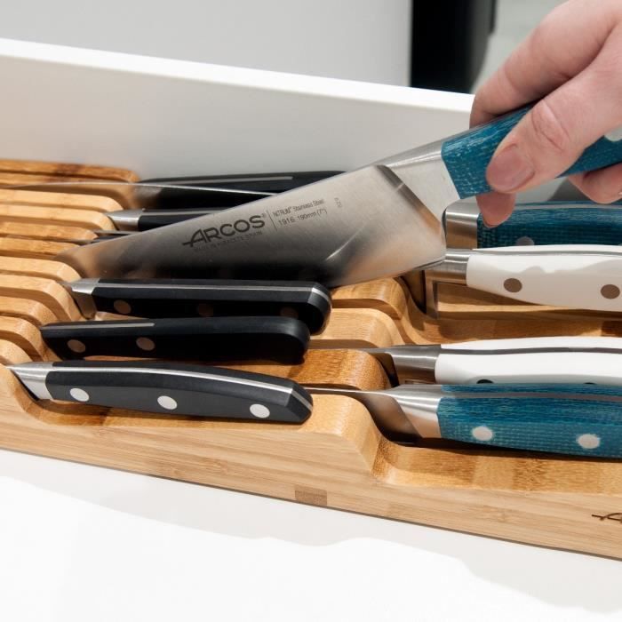 Organisateur de tiroir - Arcos - Taco - Bambou - Longueur de lame jusqu'à 25 cm - Marron