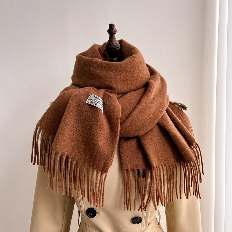 Scarf women's winter new autumn white thickened 111 pure shawl dual-purpose men's knitted warm scarf