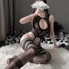 European Open Crotch Black Fishnet Bodystocking Lingerie