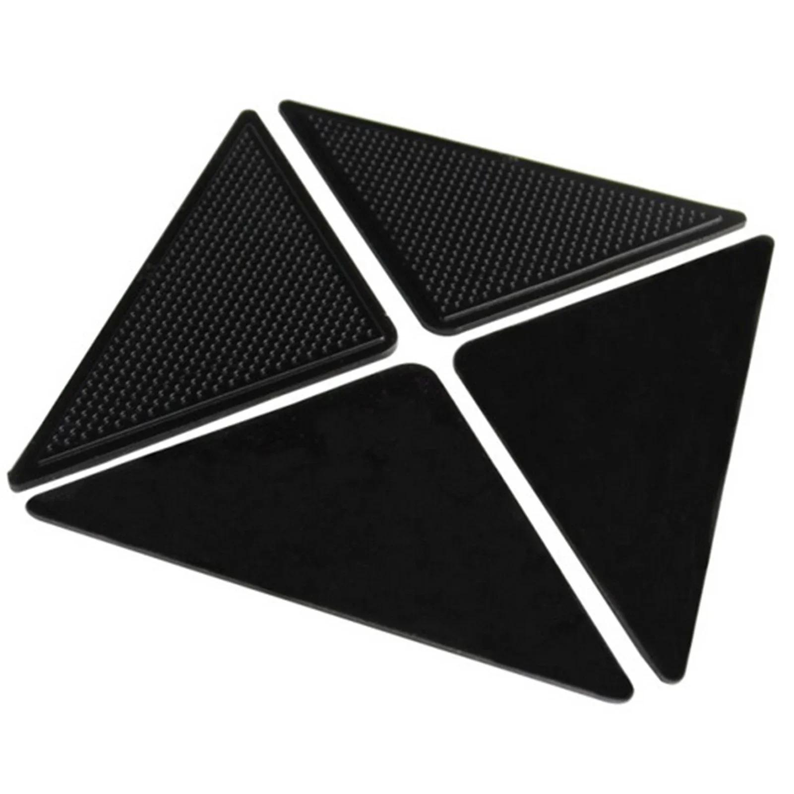 

4pcs/set Rug Gripper for Hardwood Floors Anti-slip Washable Super Adhesive Household Black Fixed Floor Rug Pad Clip
