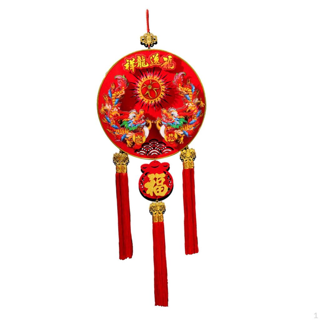 Chinese Festival Ornament with Tassel Red Sign for Dining Area