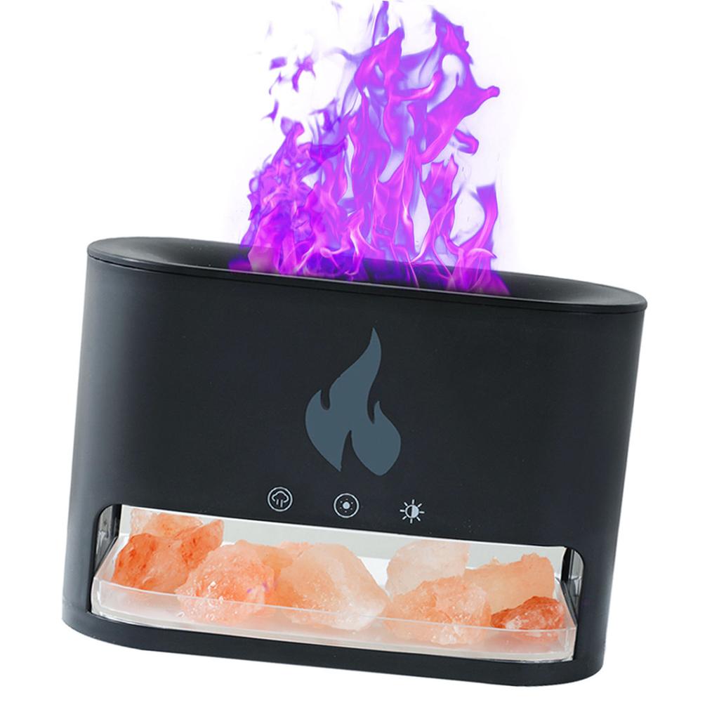 250ml Aromatherapy Essential Oil Diffuser Type C USB Powered Auto Shut Off Night Light 4 Color Flame Salt Lamp Diffuser