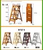 Solid Wood Foldable Ladder with Non-Slip Steps - Multi-Functional, Portable, Stackable, and Ideal for Household Climbing and Storage.