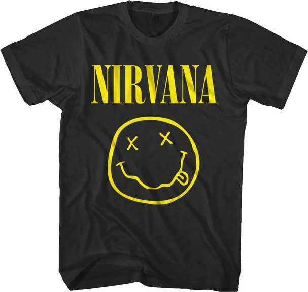 Nirvana Smile M L XL 2XL Black T-Shirt