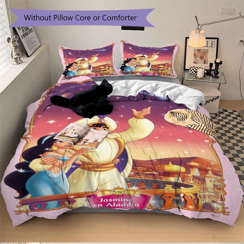 Jasmine Aladdin'S Adventure Print 3Pcs Bedding Setduvet Cover With 2 Bedropillowcase Home Birthday Gift