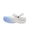Classic Platform Clog Hello Lanya Beach Girl Campus Style EVA Hole Shoes Unisex White and Blue