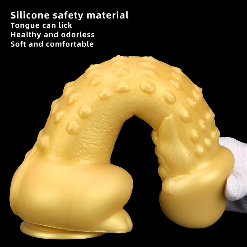 Stor skallet overdimensjonert gull silikon analplugg myk formet anus anal ekspansjon overdimensjonert tykk dildo masturbator