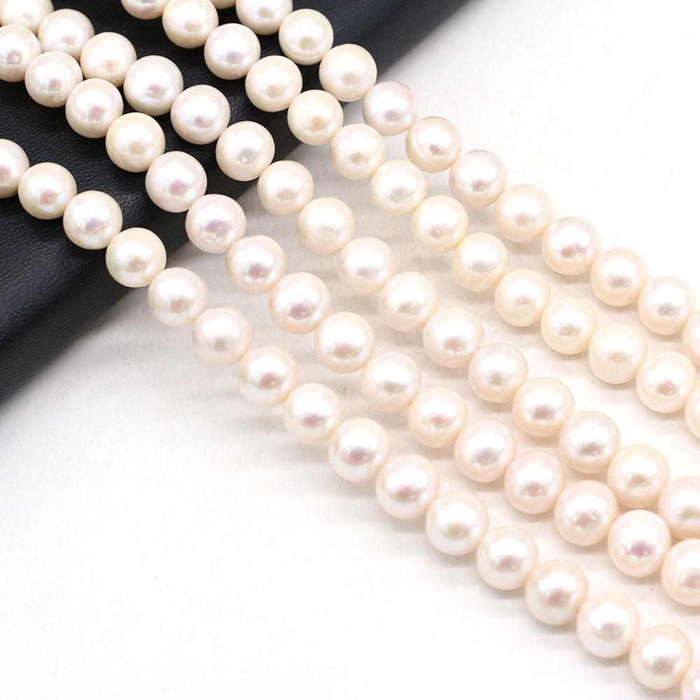 1String, Subcircle Natural Freshwater Pearls, 10-11mm White Pearl Beads for Jewelry Making DIY Crafts, Birthday Wedding Gifts, 36cm