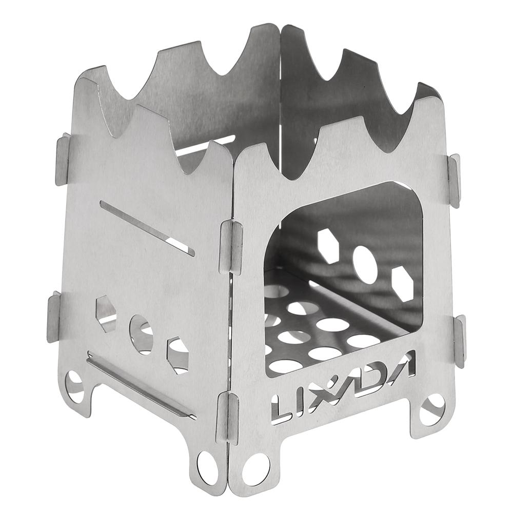 Lixada Titanium Outdoor Camping Stove Portable Ultralight Folding Wood Stove Pocket Stove Camping