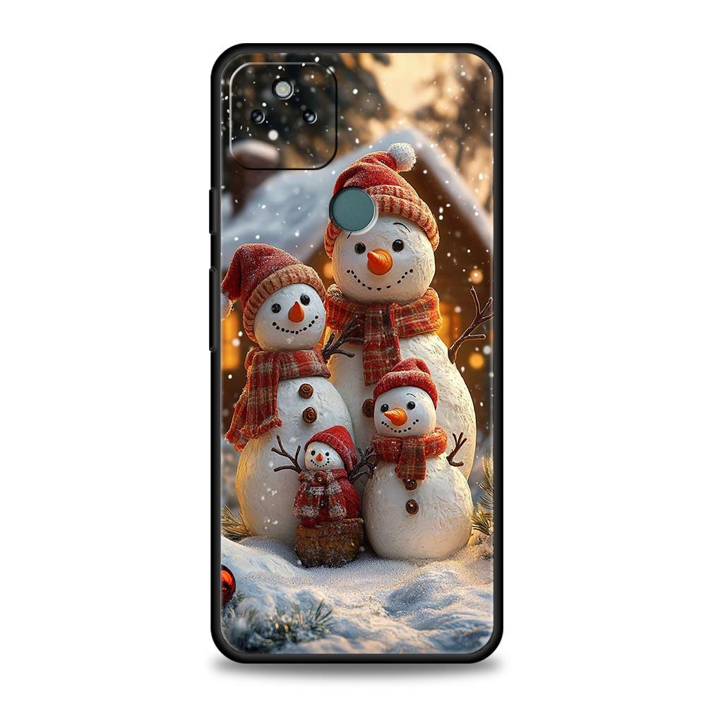 Christmas Snowman Phone Case Cover for Google Pixel 10 9 8 7 6 9A 8A 7A 6A Pro Shockproof Soft TPU 9 Pro XL Shell Capas Fundas