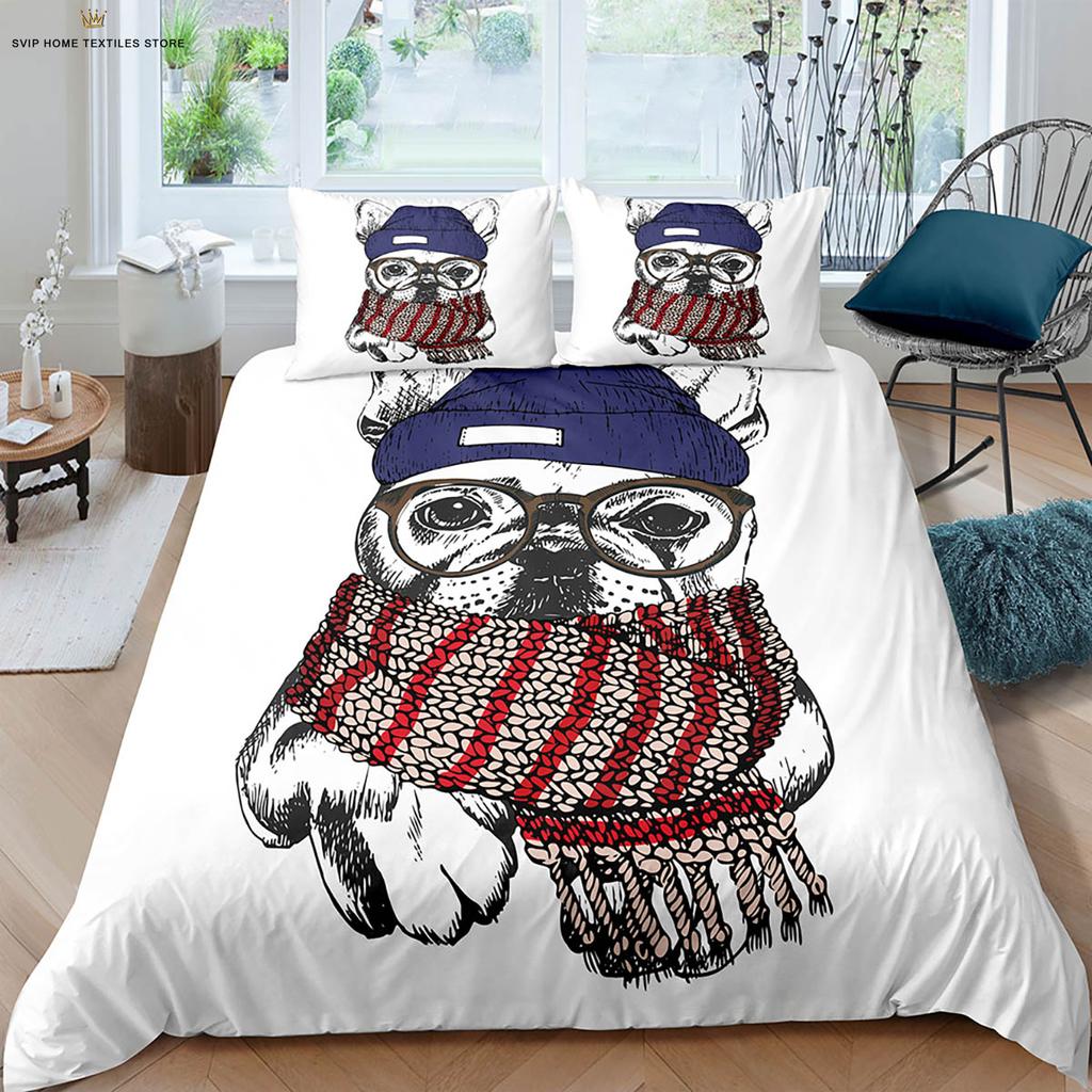 Animal Dog 3D Stereo Printing Quilt Cover Down Quilt Cover 100% Polyester Bedding Set Single Bed Kids Gift Single Bed Double Bed
