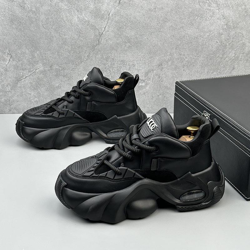 2025 Men's Non-Slip Thick Sole Dad Sneakers: Casual, Wear-Resistant, Versatile White Minimalist Shoes