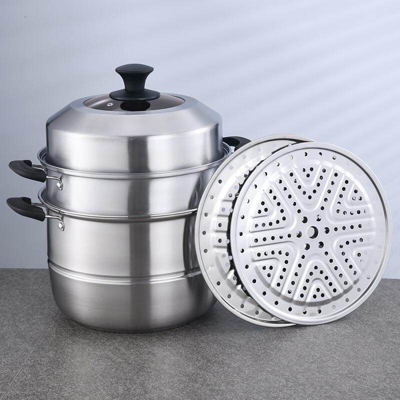 Lilang 30cm 3-Tier Stainless Steel Steamer Set