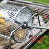 Stainless Steel BBQ Grill Rotisserie Basket, Rolling Mesh Cage for Chicken Roaster, Outdoor Camping Cooking Accessories