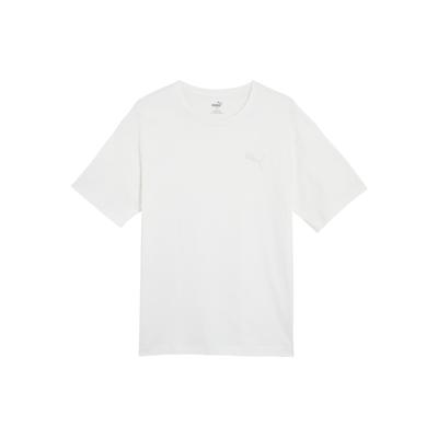 Puma Solid Color Loose Round Neck Casual Sport Short Sleeve Drop Shoulder T-Shirt Unisex Tops White 683807-65