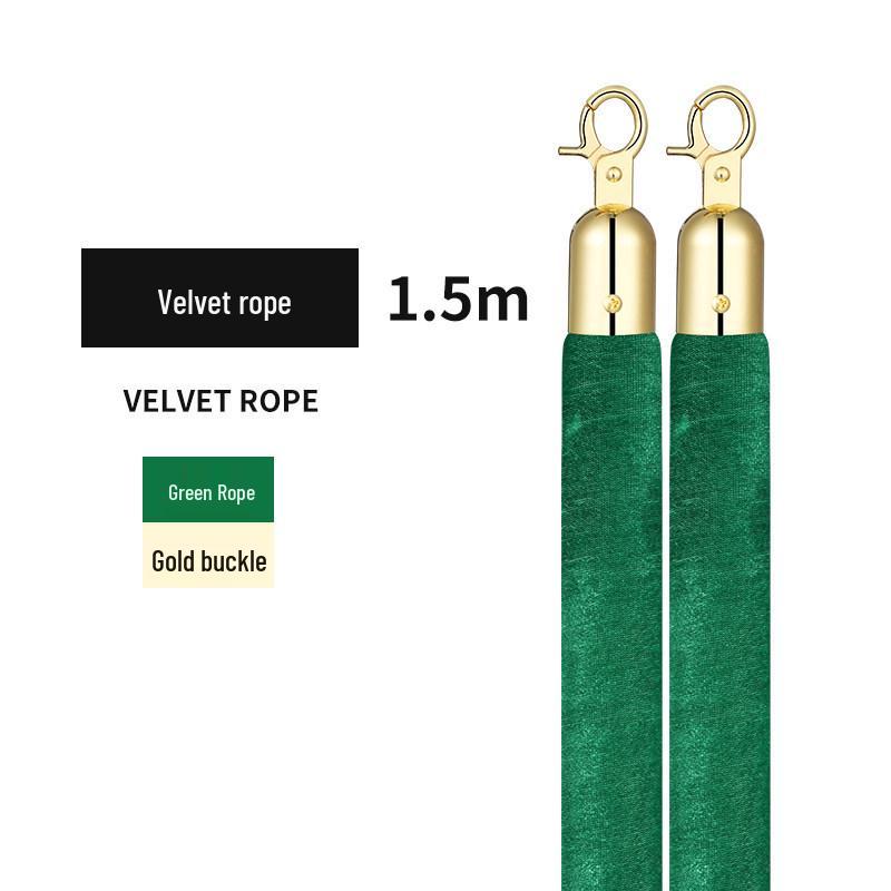 1.5m Hotel Queue Barrier Stanchion, Velvet Crowd Control Rope, Twisted Nylon, Welcoming Protocol Pole Rope