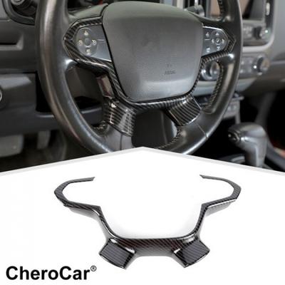 1-Piece Steering Wheel Decor Cover Trim For Chevrolet Colorado 14+ Carbon Fiber