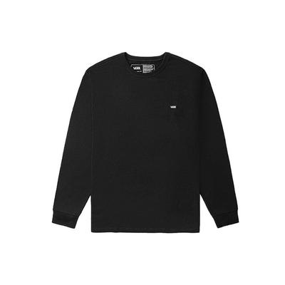 Vans Einfarbiges Buchstaben Rundhals-Pullover Sportlich Lässig Langarm Bedrucktes Schulter-T-Shirt Unisex Oberteile Schwarz VN0A5DYMBLK
