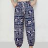 Elephant Jump Pants Pocket Adjustable Elastic High Waistband Strap Unisex Man Women Print Thailand Casual Streetwear Beach Bohemian Retro Vintage