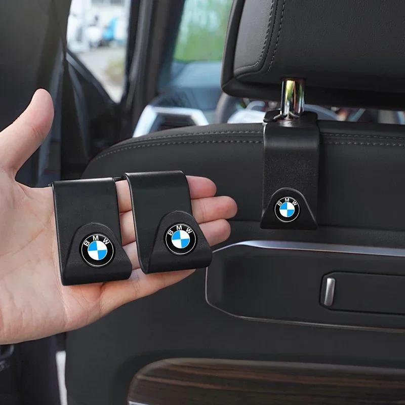 BAGH3 Car Sticker 2Pcs Portable Car Seat Back Hooks Auto Accessories For BMW Performance F30 F20 GT F10 E46 E36 E91 E30 E34 E53 E61 X7