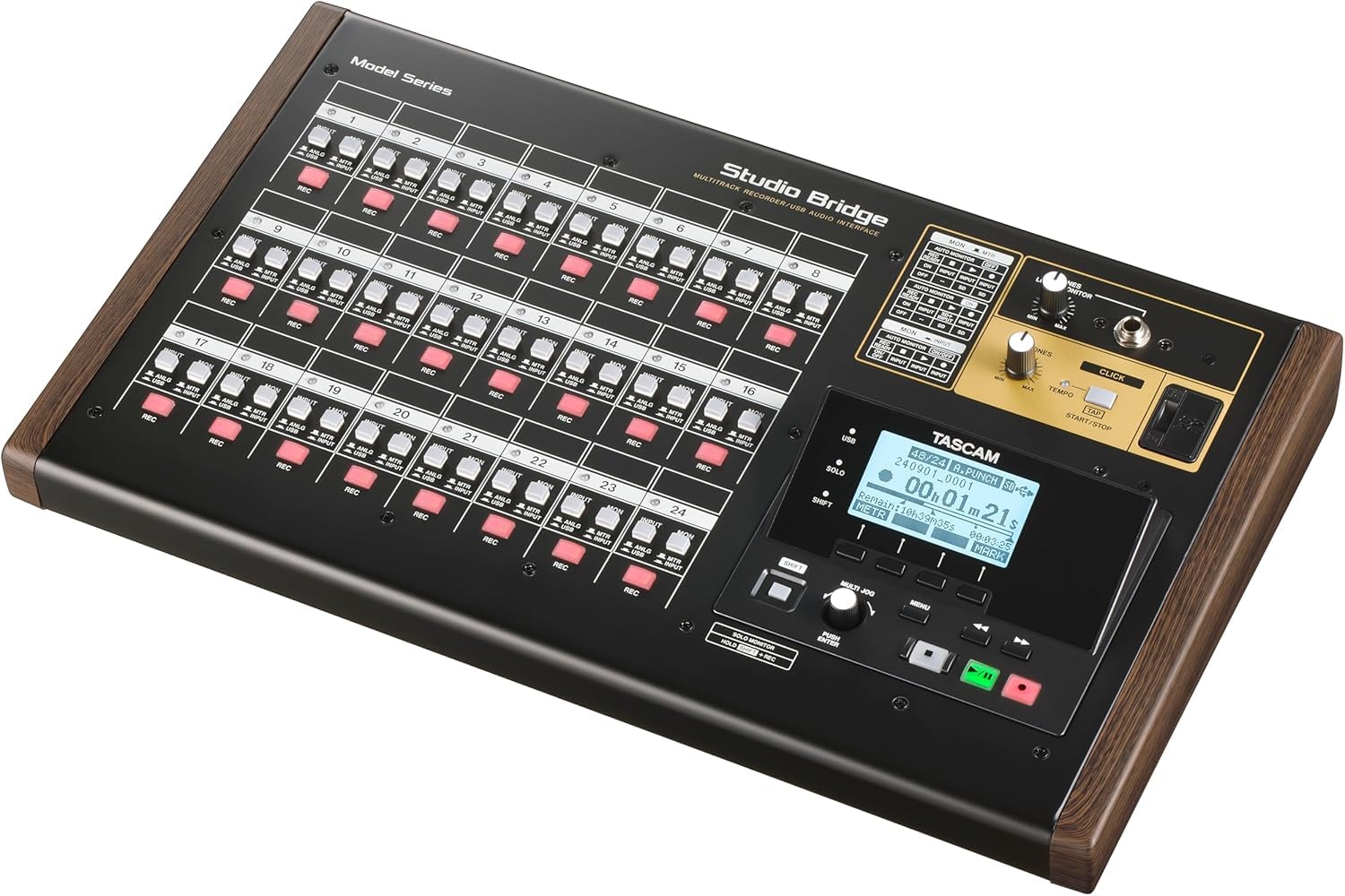 

TASCAM Studio Bridge 24 inputoutput audio interface & multi-track recorder USB DAW transport control MIDI live recording DAW backup