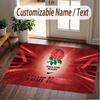 Custom Rug England Rugby Pattern Print Name Text Soft Non‑Slip Floor Carpet for Home Indoor Decoration