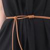 Imitation Leather Women Belt Versatile Solid Color Knotted Design Adjustable Waist Belt Shirt Dress Tops Accessories