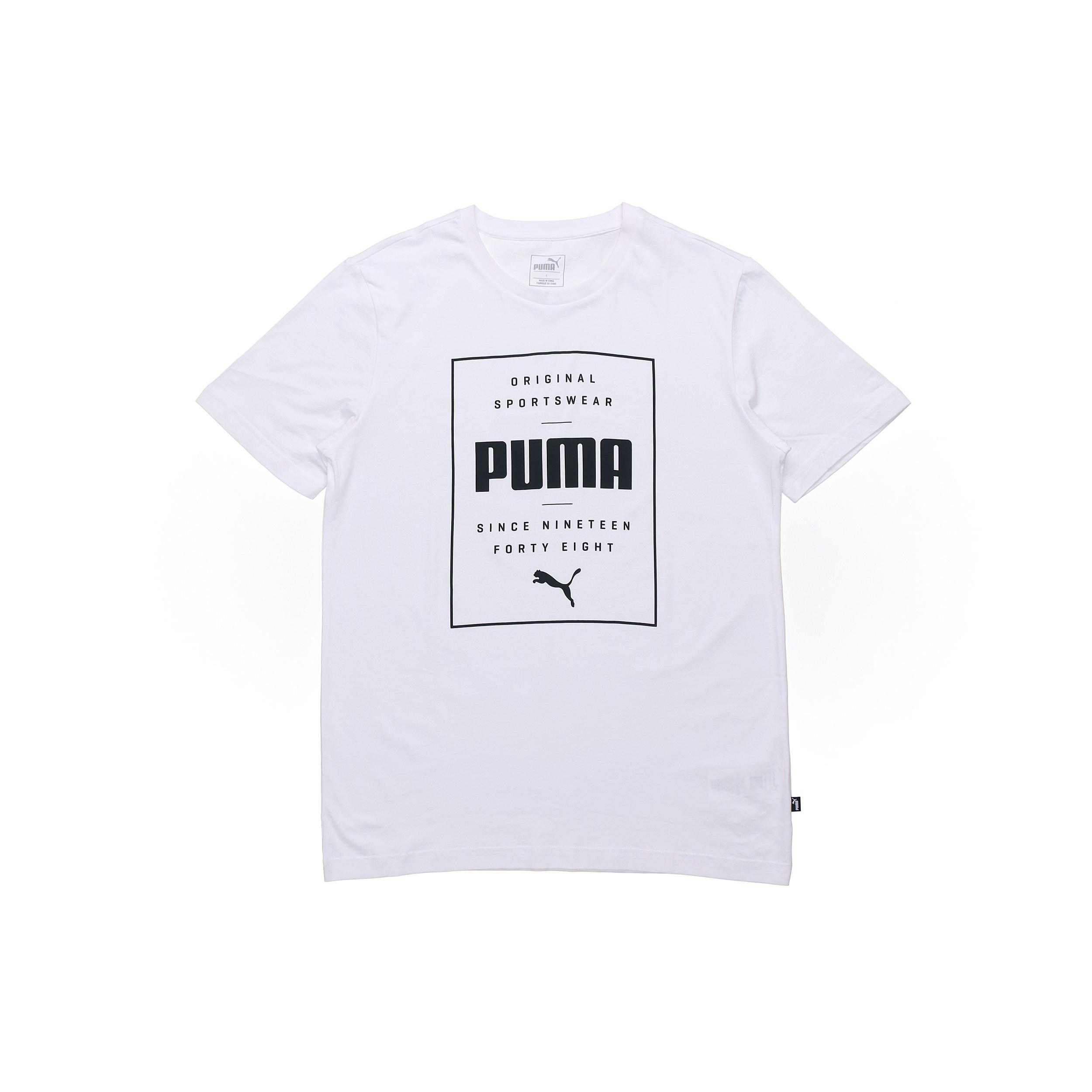 PUMA Casual Sports Alphabet Printing Round Neck Breathable Short Sleeve White Men s 844612-02 XL