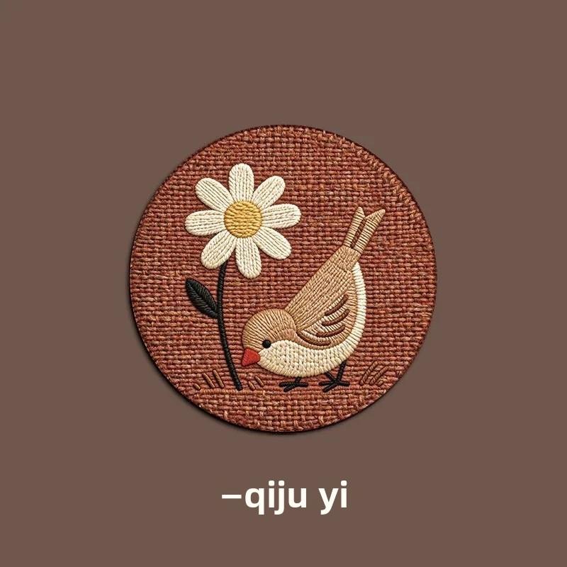 Flower Pattern Rubber Coaster Set With Non Slip Heat Resistant For Home Dining
