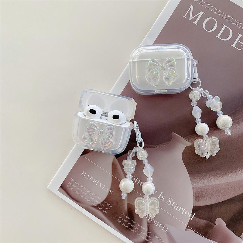 

Ins Laser Bow Прозрачный чехол Звезды Акриловый брелок Колокольчик Подвеска Для Apple