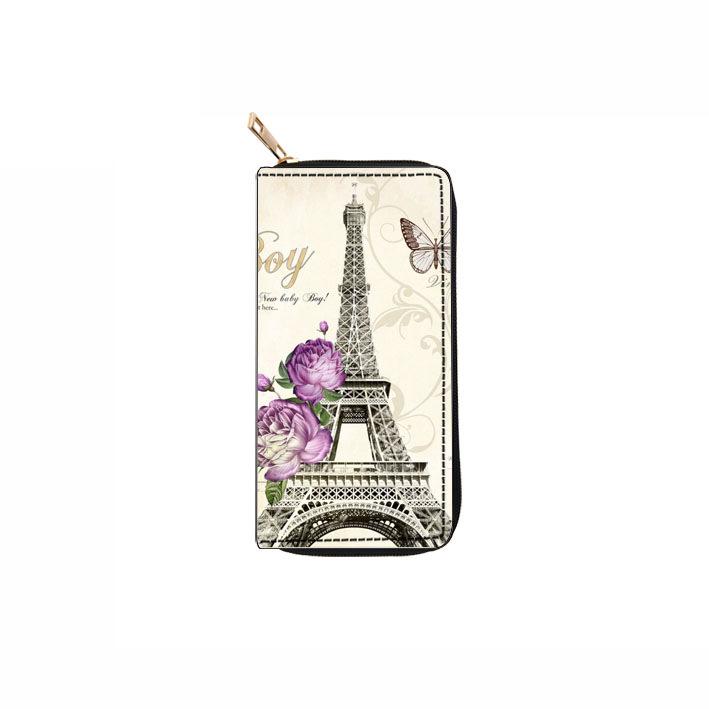 

Eiffel Tower Long Zipper Wallet Clutch Wallet