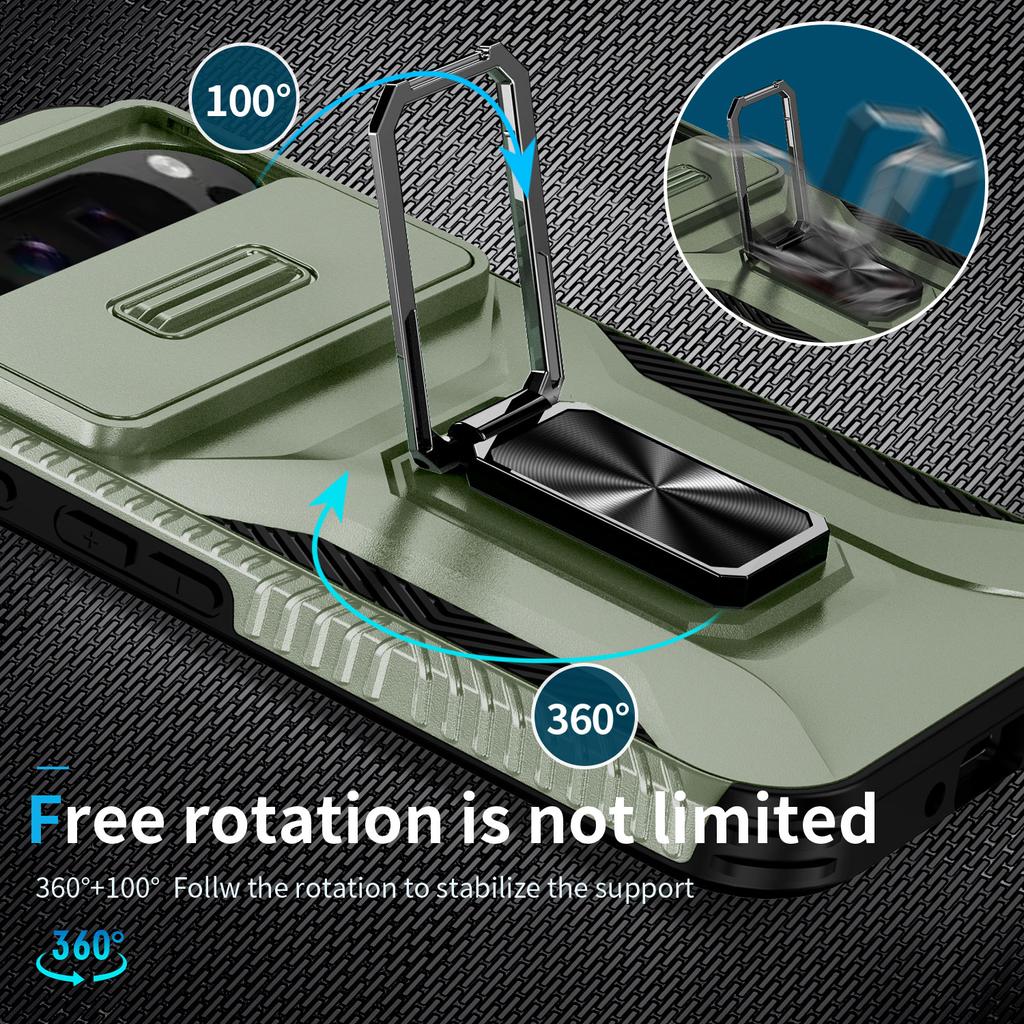 For Google Pixel 10 Pro XL/Pixel 9 Pro XL Case Camshield Kickstand TPU+PC Anti-Slip Phone Cover