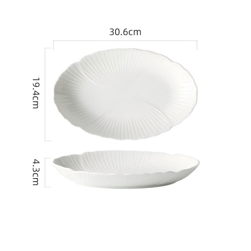 Abay 12-inch Floral Ceramic Fish Plate