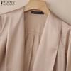 ZANZEA Women Casual Shawl Collar Loose 3/4 Sleeve Thin Cardigan Blouse