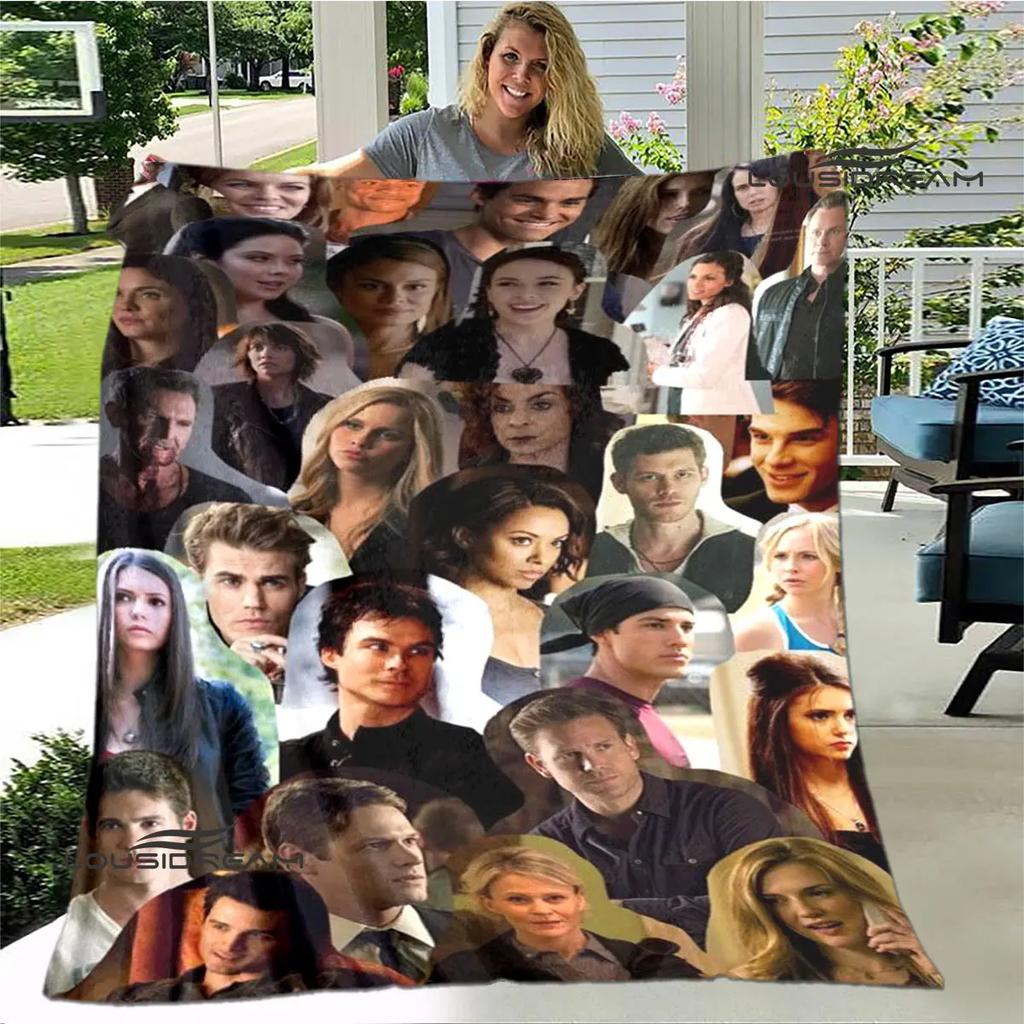 The Vampire Diaries Damon Salvatore Decken warme Flanelldecken Picknickdecke Heimreise Decke Bettwäsche Geburtstagsgeschenk