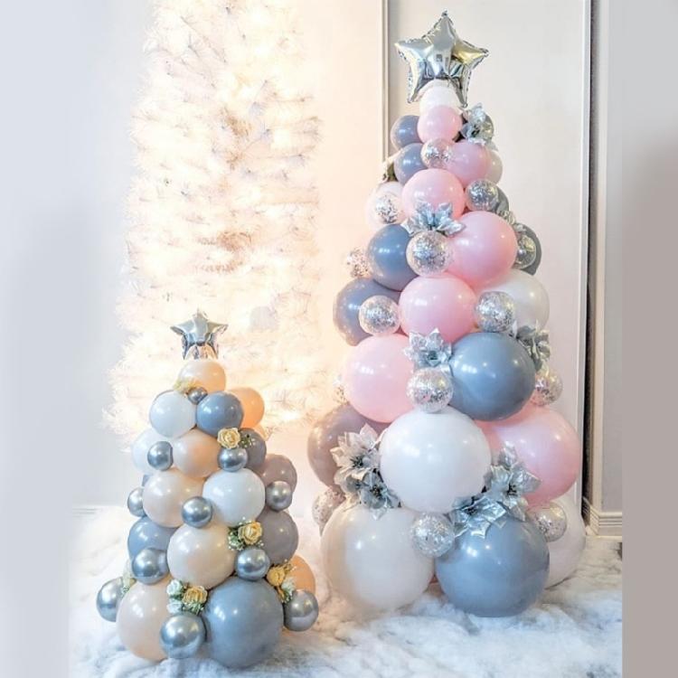 Green Gold Garland Balloon Decor White Silver Balloon Kit DIY Christmas Tree